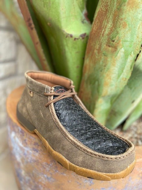 Men's Twisted X Black and Bomber Leather Chukka Driving Moc