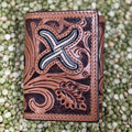 Men's Twisted X Floral Tooled Leather Trifold Wallet