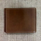 Men's Two-Tone Tooled Leather Rawhide Stitch Bifold Wallet