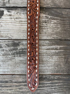 Men's Whipstitch Tooled Leather Belt