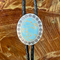 Montana Silversmiths Bolo Slide in turquoise, Elegant Oval Turquoise Stone with Versatile Western Accessory - BT6142TQ. Available at Blair's Western Wear, Marble Falls, TX.