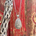Montana Silversmiths Necklace in Silver, detailed floral engraving with adjustable chain length - NC5670. Available at Blair's Western Wear, Marble Falls, TX.