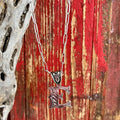 Montana Silversmiths Silver Scroll "E" Pendant Necklace in silver, featuring classic western engraving and a stylish paperclip chain - NC6096E. Available at Blair's Western Wear, Marble Falls, TX.