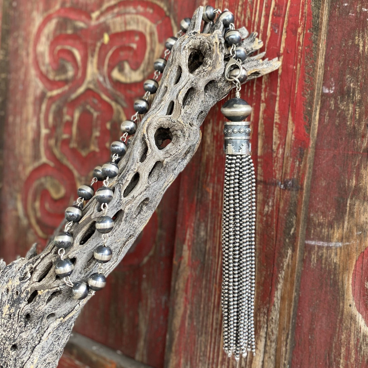 Navajo Pearl Necklace with Tassel - NVLGTSSL - BLAIR'S Western Wear located in Marble Falls TX