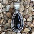 Black Teardrop Stone Pendant - OVLNDST - BLAIR'S Western Wear located in Marble Falls TX