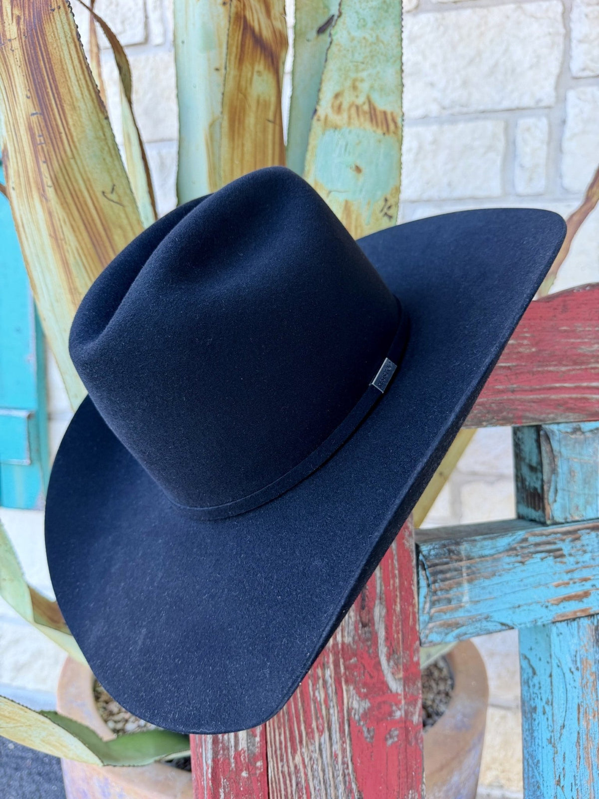Black 5X felt Western hat with a structured crown and brim — Blair's Western Wear Marble Falls TX