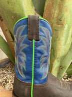 Roper Kids Boot in Brown, Blue, & Green - 9189991005 - Blair's Western Wear Marble Falls, TX