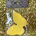 Callahan Leather Butterfly Yellow Air Freshener in Baja Cactus scent, crafted from genuine leather with long-lasting fragrance, and featuring a cheerful butterfly design - AFBFLYYLLBC. Available at Blair's Western Wear, Marble Falls, TX.