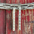Women’s Sunwest Silver Long Rectangle Earrings in Silver, handcrafted from solid sterling silver for lasting quality, with Navajo-inspired stamped detailing for authentic Southwestern character - SUNERREC. Available at Blair's Western Wear, Marble Falls, TX.