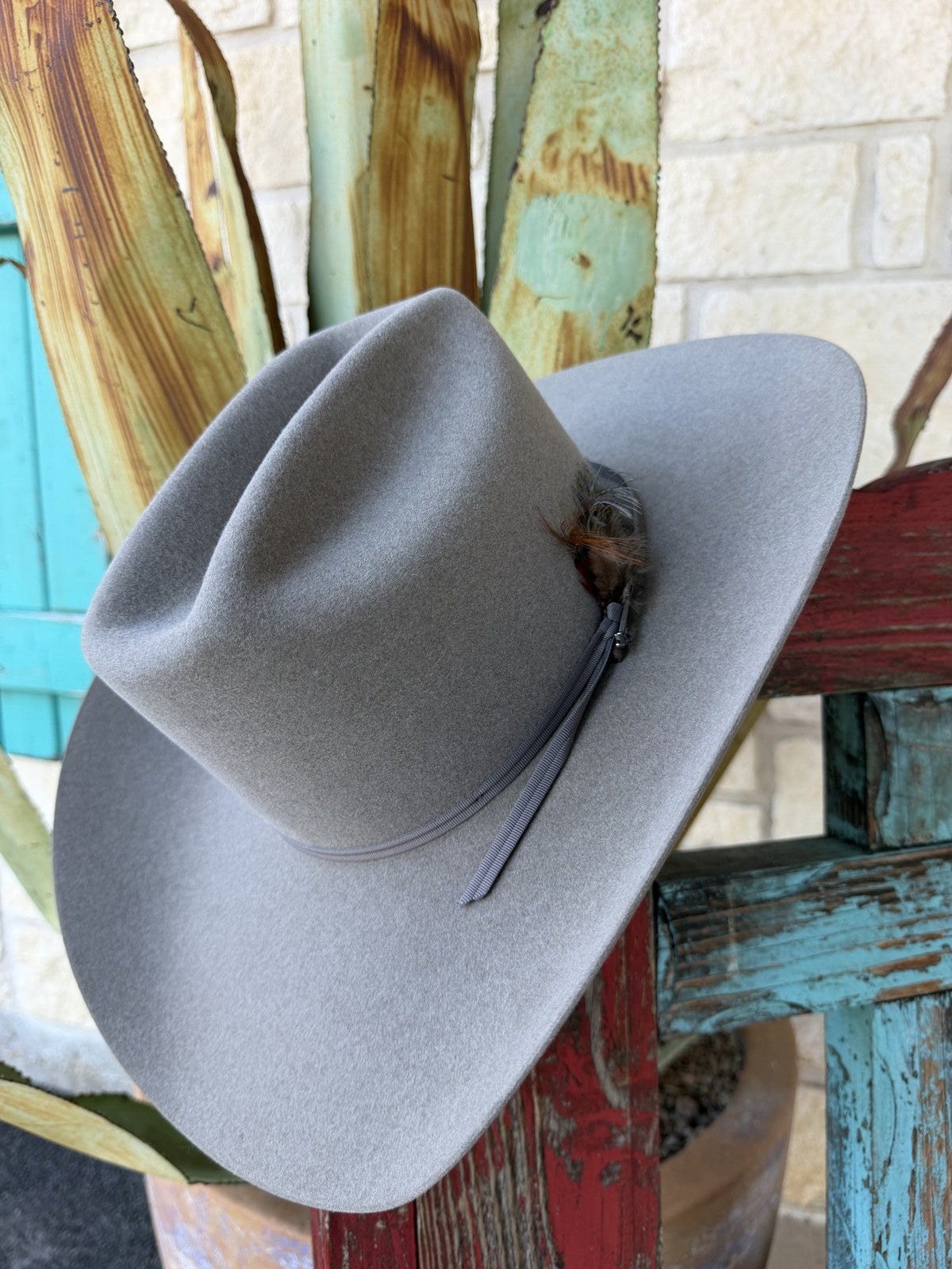 Stone-colored 6X felt Western hat with a structured crown and brim — Blair's Western Wear Marble Falls TX