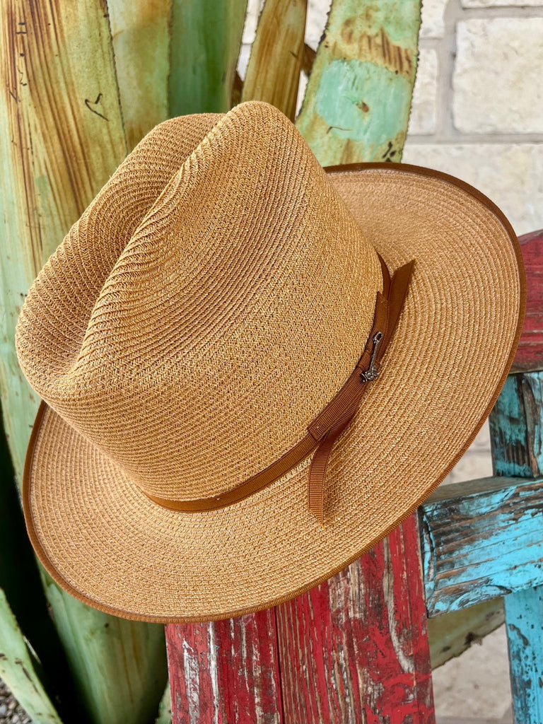 Resistol Men's Straw Hat Tan Open Road Hemp, UV protection and moisture-wicking, with water repellent features - TSOPRH05263. Available at Blair's Western Wear, Marble Falls, TX.