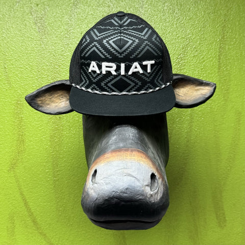 Black & Charcoal Men's Ariat Logo Cap - A300072001 -  Blair's Western Wear Marble Falls, TX