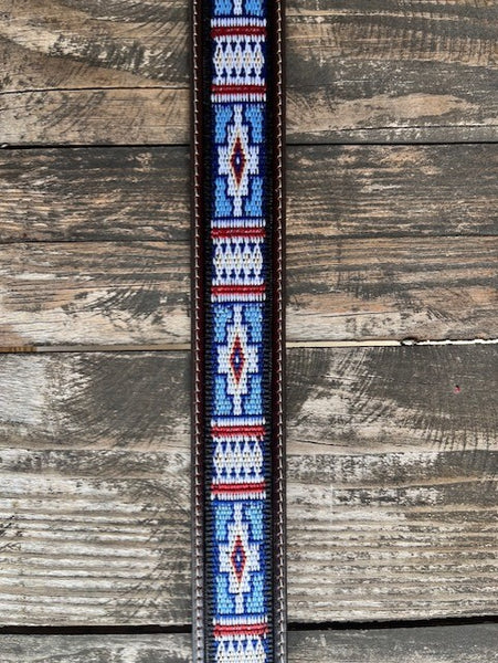 Men's Tooled Belt With Woven Aztec Design - C14175 - Blair's Western Wear Marble Falls, TX