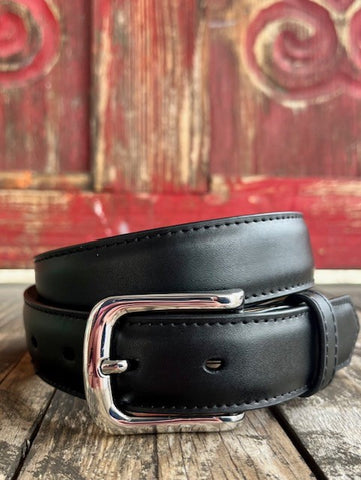 Men's Plain Black Leather Belt - N1410801 - Blair's Western Wear Marble Falls, TX 