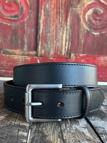 Men's Smooth Leather Black Belt - 824618 - Blair's Western Wear Marble Falls, TX 