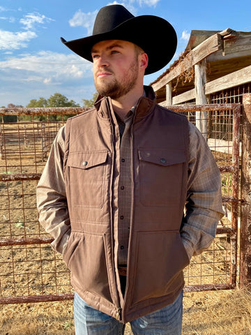 Men's Brown Insulated Vest with Water & Wind Resistant - 10046387 - Blair's Western Wear Marble Falls. TX 