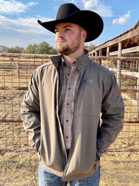 Men's Ariat Jacket in Brown & Water & Wind Resistant - 10046728 - Blair's Western Wear Marble Falls, TX 