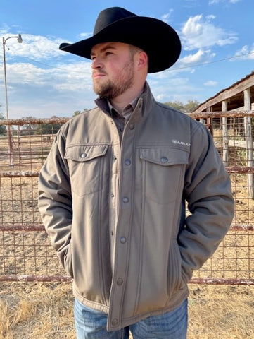 Men's Soft Shell Ariat Jacket in Brown - 10046457 - Blair's Western Wear Marble Falls, TX 
