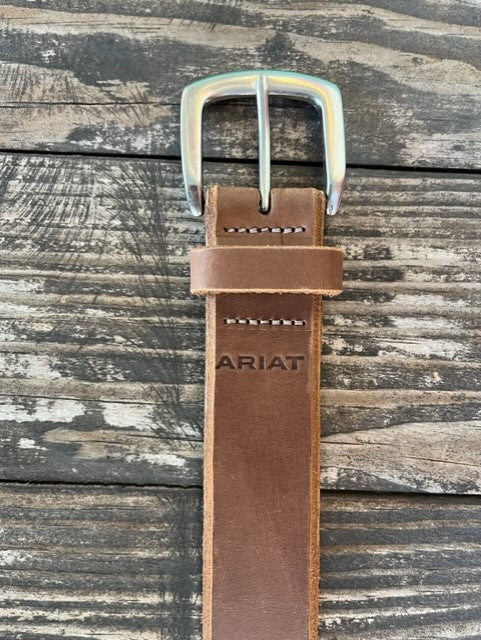 Men's Brown Beveled Edge Leather Belt