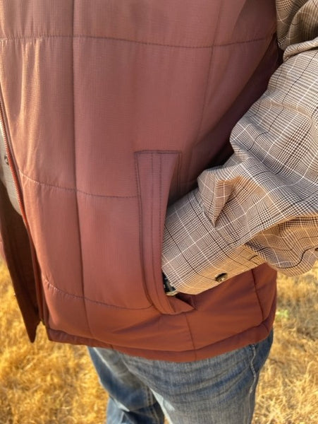 Ariat Men's Vest in Burgundy Insulated with Conceal & Carry Pockets - 10046737 - Blair's Western Wear Marble Falls, TX