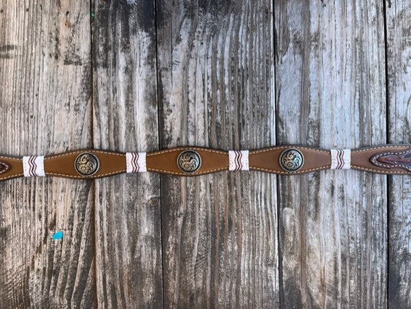 Kid's Leather Western Belt with Etched Buckle and Conchos - A1306644 - Blair's Western Wear Marble Falls, TX