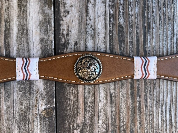 Kid's Leather Western Belt with Etched Buckle and Conchos - A1306644 - Blair's Western Wear Marble Falls, TX