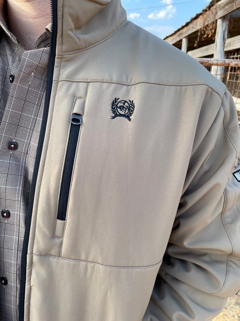 Cinch Men's Tan Softshell Lined Bonded Jacket MWJ1567008