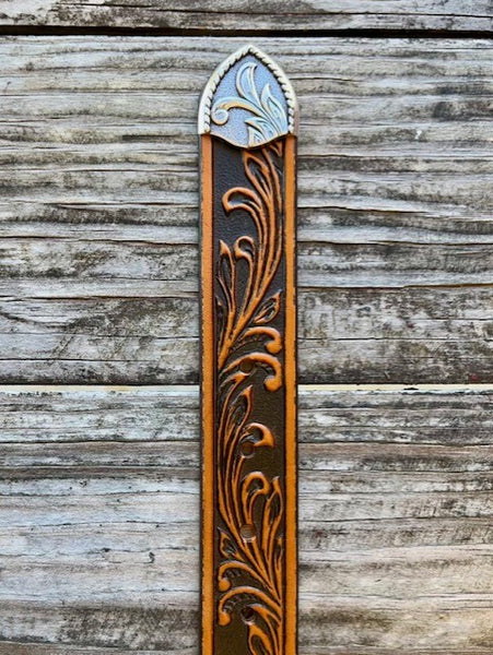 Kid's Tooled Leather Belt with Etched Buckle - C60214 - Blair's Western Wear Marble Falls, TX