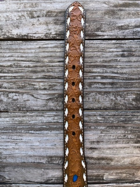Kid's Tooled Leather Belt with Etched Buckle - D120002202 - Blair's Western Wear Marble Falls, TX