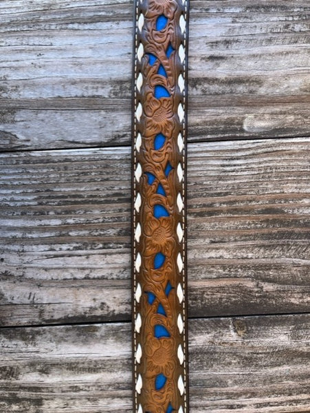 Kid's Tooled Leather Belt with Etched Buckle - D120002202 - Blair's Western Wear Marble Falls, TX