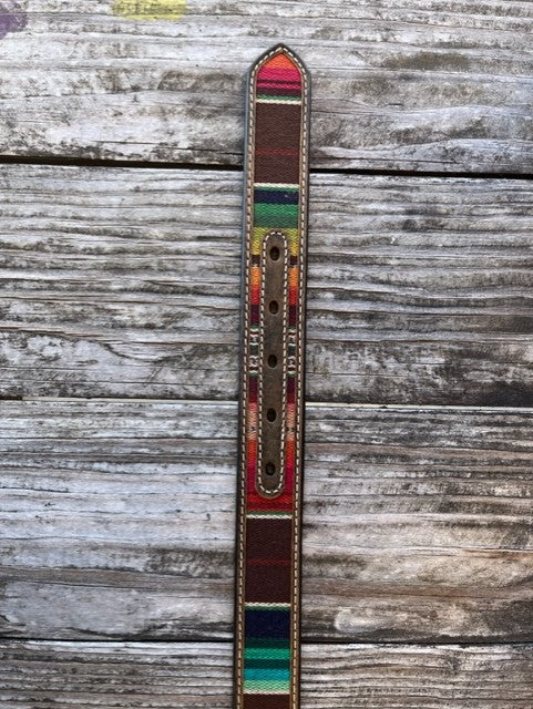 Kid's Serape Leather Belt with Etched Buckle - N4440797 - Blair's Western Wear Marble Falls, TX