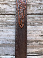 Kid's Two-Tone Tooled Leather Belt