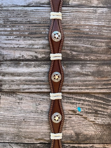 Kid's Tooled Leather Western Belt with Texas Star Conchos - 815 - Blair's Western Wear Marble Falls, TX