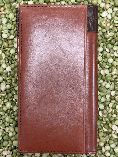 Men's Croc & Tooled Leather Checkbook Wallet