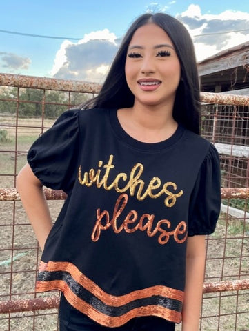 Ladies Halloween Top Witches Please Black and Orange - IFT3847501 - Blair's Western Wear Marble Falls, TX