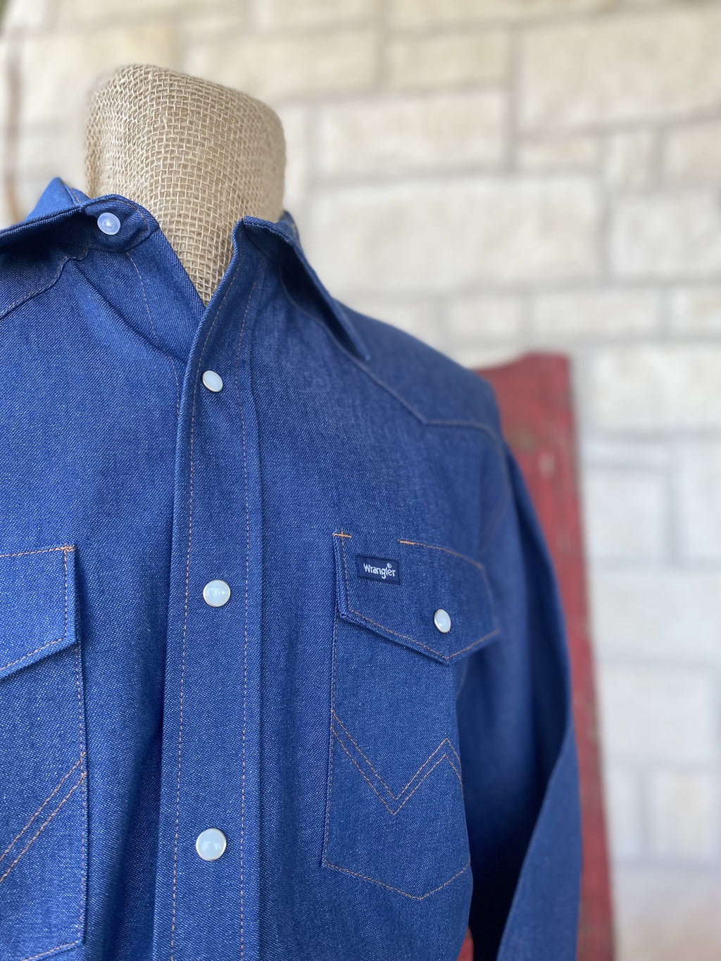 Wrangler Work Shirt Dark Wash - MS70119 - BLAIR'S Western Wear located in Marble Falls TX