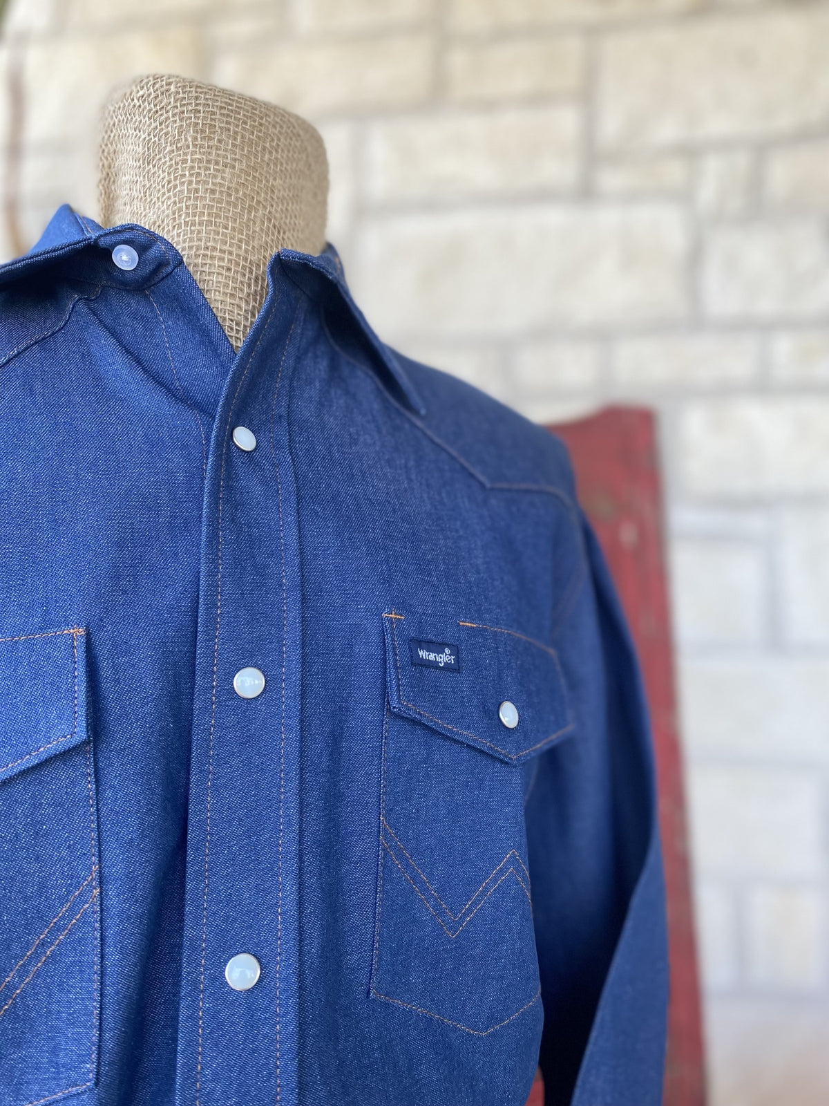 Wrangler Work Shirt Dark Wash - MS70119 - BLAIR'S Western Wear located in Marble Falls TX