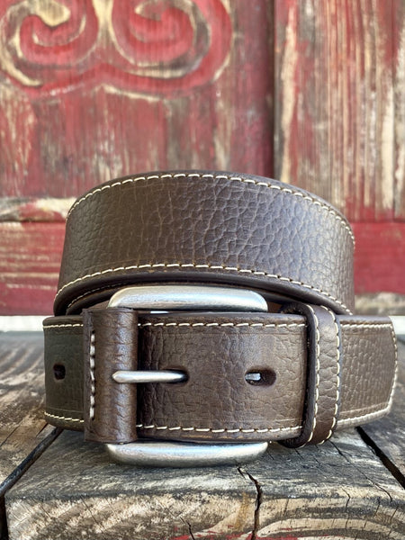 Men's Belt brown single stitch - A1037202 - Blair's Western Wear - Marble Falls, TX