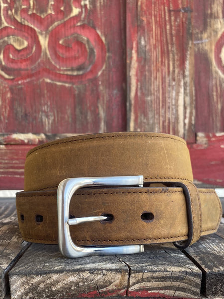 Men's Tan Smooth Leather Buckle - WB103 - Blair's Western Wear Marble Falls, TX 