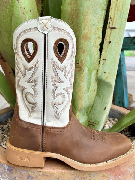 Brown & White Twisted X Men's Soft Toe Work Boot - MXTR003 - Blair's Western Wear Marble Falls, TX