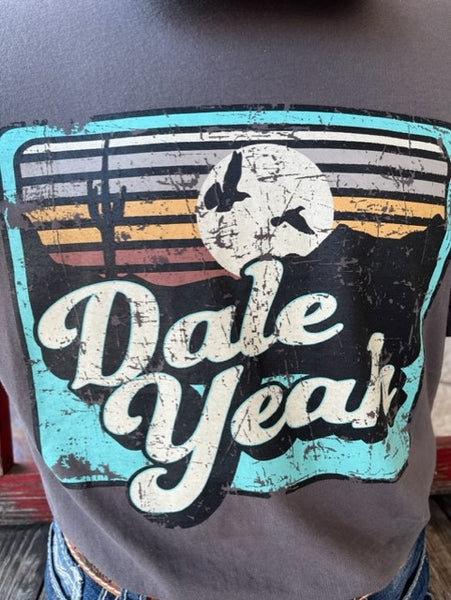 Men's Dale Brisby T-Shirt in Gray with Desert Sunset Graphic "Dale Yeah" - RRUT21R12P - BLAIR'S WESTERN WEAR MARBLE FALLS, TX
