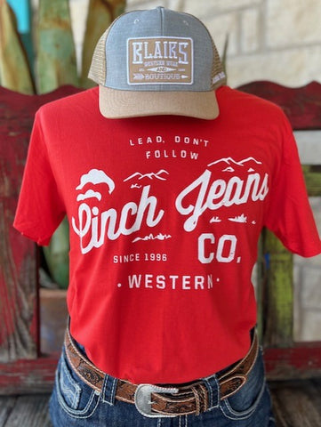 Men's Cinch T-Shirt in Red & White - MTT1690561 - BLAIR'S WESTERN WEAR MARBLE FALLS, TX 