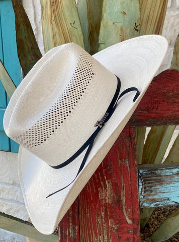 Twister Natural Cowboy Straw Hat w/ Cattleman's crease & Black hatband - Blair's Western Wear Marble Falls, TX