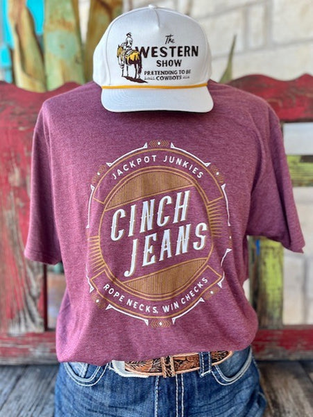Men's Cinch Shirt In Wine & White "Cinch Jeans - MTT1690608 - Blair's Western Wear in Marble Falls, TX 