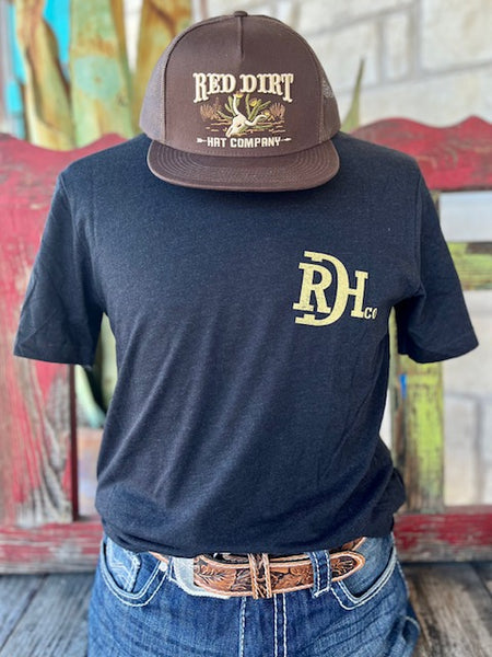 Men's Red Dirt Logo T-Shirt with Big Bass Graphic in Black & Multi Colors - RDHCT143 - Blair's Western Wear Marble Falls, TX