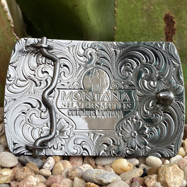 Montana River Rock Cascade Longhorn Buckle - 40010NBB-767H - BLAIR'S Western Wear located in Marble Falls TX