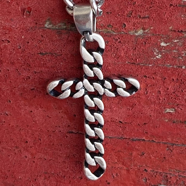 Montana Men's Braided Cross Chain - NC5681 - BLAIR'S Western Wear located in Marble Falls TX