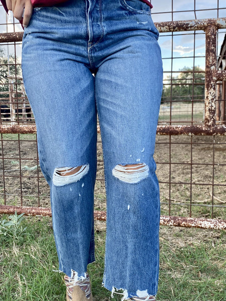 Ladies Ariat Distressed Yee haw Blue Jeans - 10047322 Blair's Marble Falls, TX