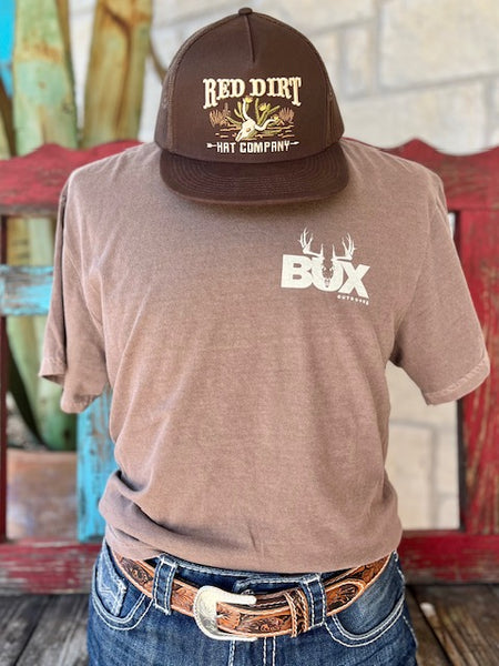Men's Graphic T-Shirt in Tan/Brown sayin "Chasin' Tail" With Buck Graphic - CHASIN' TAIL - BLAIR'S WESTERN WEAR MARBLE FALLS, TX
