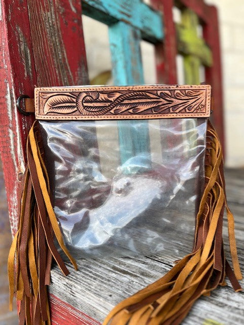 Ladies Clear Tooled Leather Purse With Fringe - ADBGZ151 - BLAIR'S WESTERN WEAR MARBLE FALLS, TX 